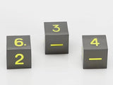 Yellow Gun Metal 6 Sided Polyhedral Dice - 3 Pack of D6 Dice ERD 142