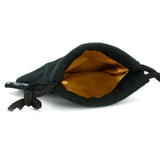 Small Dice Bag 3.75x4 - Gold Interior, Black Velvet Exterior, Satin Non-Rip Liner ERD 19