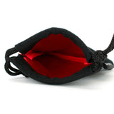 Small Dice Bag 3.75x4 - Red Interior, Black Velvet Exterior, Satin Non-Rip Liner Dice ERD 20