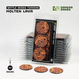 Battle Ready Toppers: Molten Lava- Round 50mm (x3)