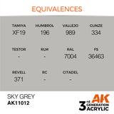 3Gen Acrylics: Sky Grey - Standard LTG AK-11012