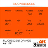 3Gen Acrylics: Fluorescent Orange - Standard LTG AK-11081