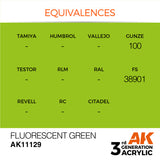 3Gen Acrylics: Fluorescent Green - Standard LTG AK-11129
