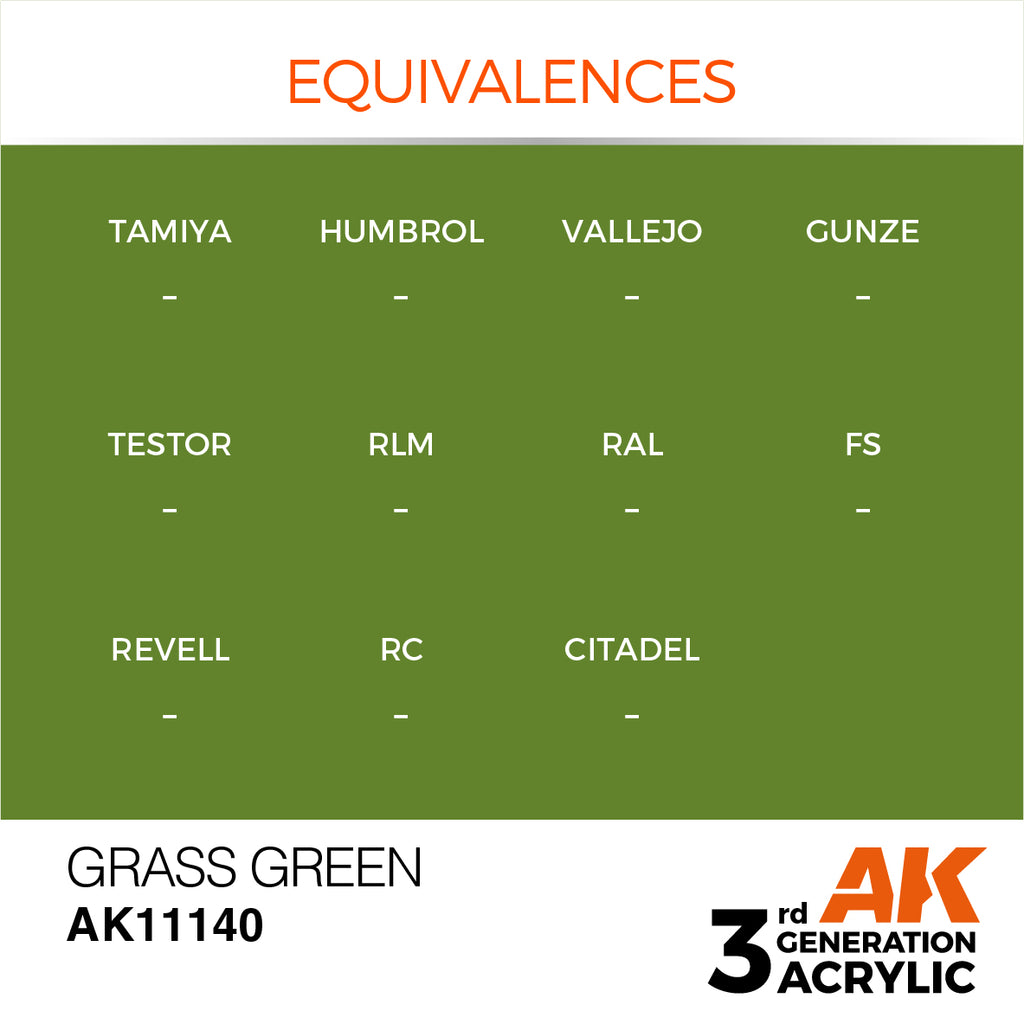 3Gen Acrylics: Grass Green - Standard LTG AK-11140