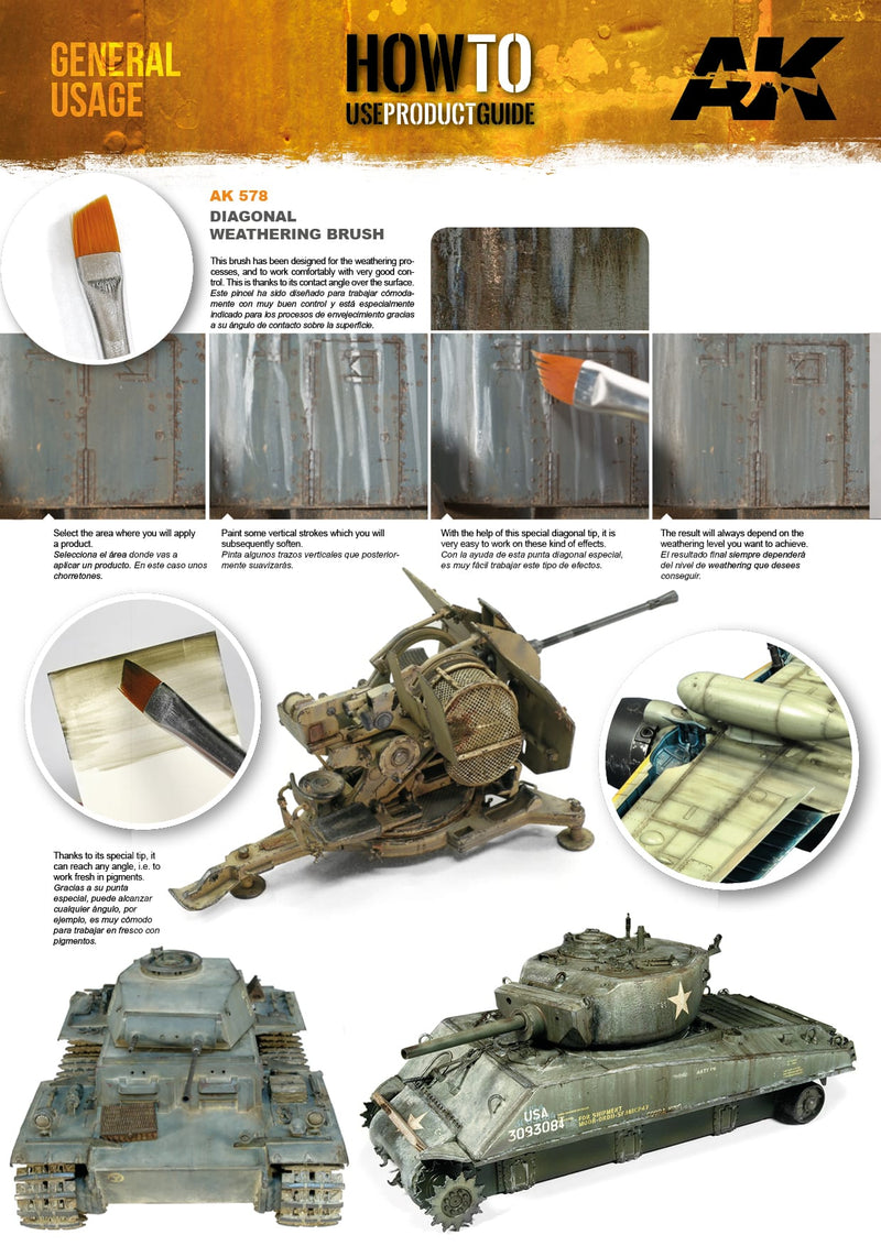 Weathering Brush: Diagonal LTG AK-578