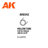 Hollow Tube - 2.00 Diameter x 350mm x 6 Units LTG AK-6542