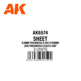 Styrene Sheet - 0.5mm Thickness x 245 x 195mm (3 Units) LTG AK-6574