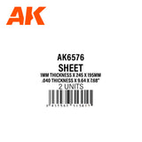 Styrene Sheet - 1.0mm Thickness x 245 x 195mm x 2 Units LTG AK-6576