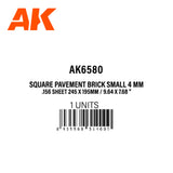 Textured Styrene Sheet - Square Pavement Brick Small - 245 x 195mm x 1 Unit LTG AK-6580