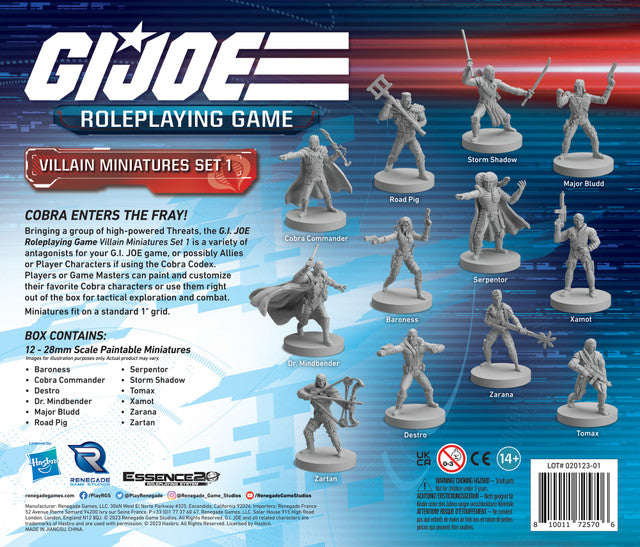 G.I. JOE: RPG - Villain Miniatures - Set 1 RGS 02570