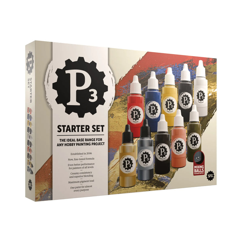 P3 Paints: Starter Set Dropper Bottle (10 paints) SFG SFP3-N128