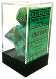 Green w/silver Lustrous Polyhedral 7-Die Set
