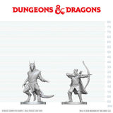 DND NOLZUR'S MARVELOUS UNPAINTED MINIATURES: W29 ELF RANGER N DRAGONBORN MONK (144)