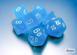 MINI FROSTED 7-DIE SET CARIBBEAN BLUE/WHITE