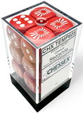 WWII JAPAN OPAQUE RED/WHITE 12D6 16MM DICE BLOCK