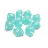 Teal / White: Frosted d10 Dice Set (10's) CHX 27205