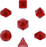 Red / Black: Opaque Polyhedral Dice Set (7's) CHX 25414