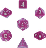 Light Purple / White: Opaque Polyhedral Dice Set (7's) CHX 25427