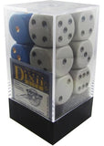 Dixie Dice (6 Blue/Yellow-Gold & 6 Grey/Black)- 6 : Opaque 12d6 16mm Dice Set CHX 25701