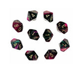 Green-Purple / Gold: Gemini d10 Dice Set (10's) CHX 26234