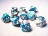 Steel-Teal / White: Gemini d10 Dice Set (10's) CHX 26256