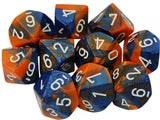 Orange-Steel / Gold: Gemini d10 Dice Set (10's)  CHX 26261