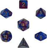 Blue-Purple / Gold: Gemini Polyhedral Dice Set (7's) CHX 26428