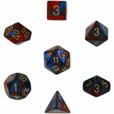 Blue-Red / Gold: Gemini Polyhedral Dice Set (7's) CHX 26429