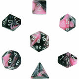 Black-Pink / White: Gemini Polyhedral Dice Set (7's) CHX 26430