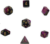 Black-Purple / Gold: Gemini Polyhedral Dice Set (7's) CHX 26440