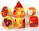 Red-Yellow / Silver: Gemini Polyhedral Dice Set (7's) CHX 26450