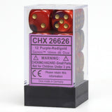 Purple-Red / Gold: Gemini 12d6 16mm Dice Set CHX 26626