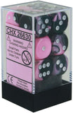 Black-Pink / White: Gemini 12d6 16mm Dice Set CHX 26630