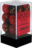 Black-Red / Gold: Gemini 12d6 16mm Dice Set CHX 26633