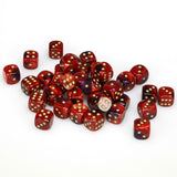 Purple-Red / Gold: Gemini 36d6 12mm Dice Block CHX 26826