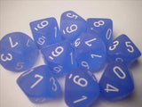 Blue / White: Frosted d10 Dice Set (10's) CHX 27206