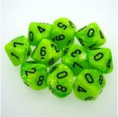 Bright Green / Black : Vortex d10 Dice Set (10's) CHX 27230