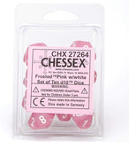 Pink / White: Frosted d10 Dice Set (10's) CHX 27264