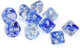Blue / White: Nebula d10 Dice Set (10's) CHX 27266