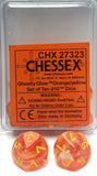 Orange / Yellow Ghostly Glow d10 Dice Set (10's) CHX 27323
