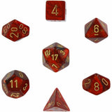 Scarlet / Gold: Scarab Polyhedral Dice Set (7's) CHX 27414