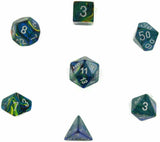 Green / Silver: Festive Polyhedral Dice Set (7's) CHX 27445