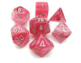 Pink / Silver: Ghostly Glow Polyhedral Dice Set (7's) CHX 27524