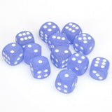 Blue / White: Frosted 12d6 16mm Dice Set CHX 27606