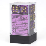 Purple / Gold: Vortex 12d6 16mm Dice Block CHX 27637