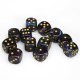 Shadow / Gold: Lustrous 12d6 16mm Dice Set CHX 27699