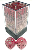 Pink / Silver: Ghostly Glow 12d6 16mm Dice Set CHX 27724