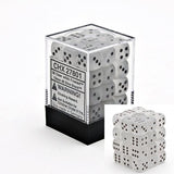 Clear / Black: Frosted 36d6 12mm Dice Block CHX 27801