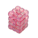 Pink / Silver: Borealis 36d6 12mm Dice Block CHX 27804
