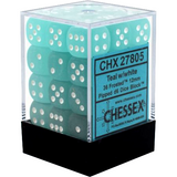 Teal / White: Frosted 36d6 12mm Dice Block CHX 27805